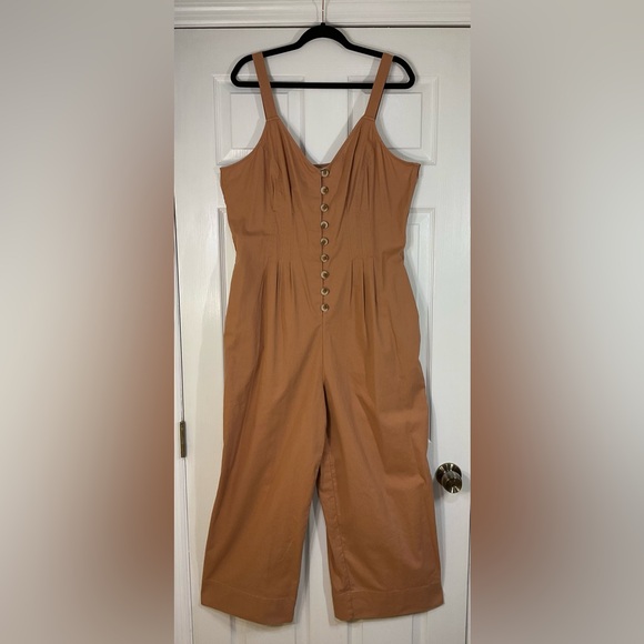 NWT Universal Thread “Iced Tea” Sleeveless Pleated Button Up Jumpsuit Size 16 - Picture 2 of 9